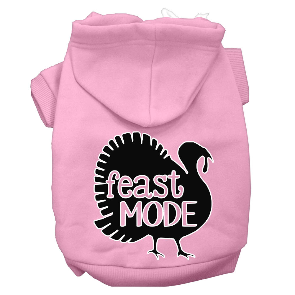 Feast Mode Screen Print Dog Hoodie Light Pink XS